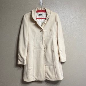 J Crew Creme Crepe Car Coat